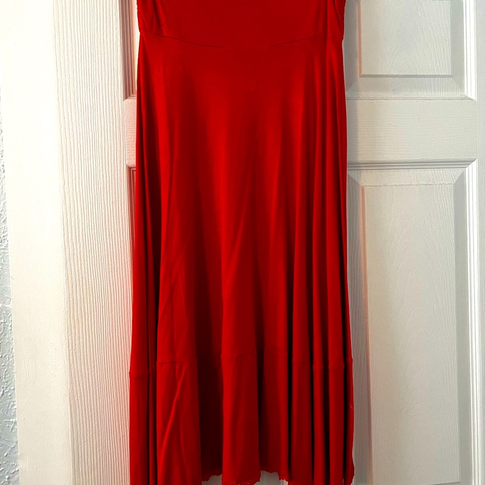 Bright red/orange skirt, Size L.
